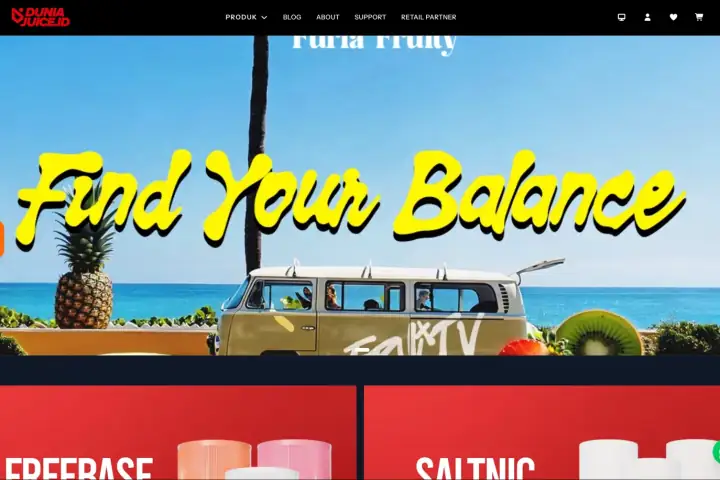 Dunia Juice Indonesia homepage — F&B website design by Stefanoes Visual