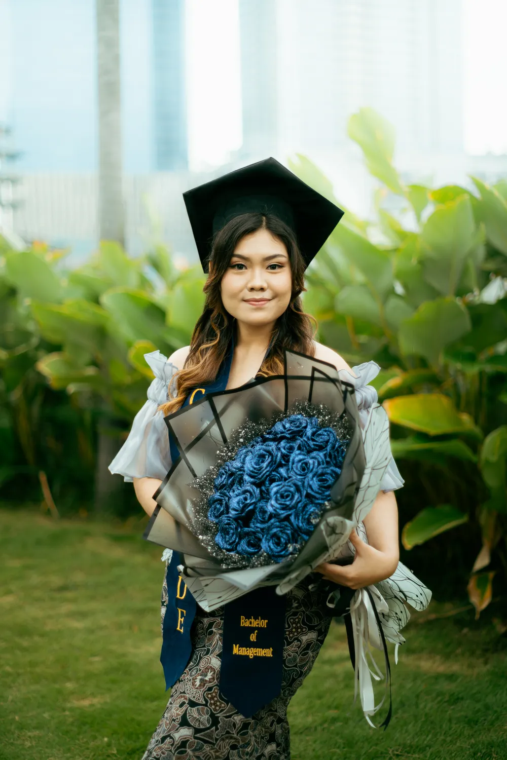 Cinematic graduation portrait at Widya Kartika University Surabaya — graduation photographer Surabaya by Stefanoes Visual