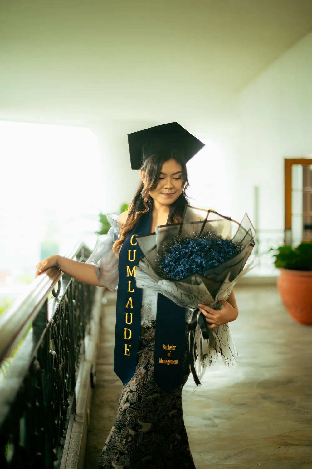 Cinematic graduation portrait at Widya Kartika University Surabaya — graduation photographer Surabaya by Stefanoes Visual