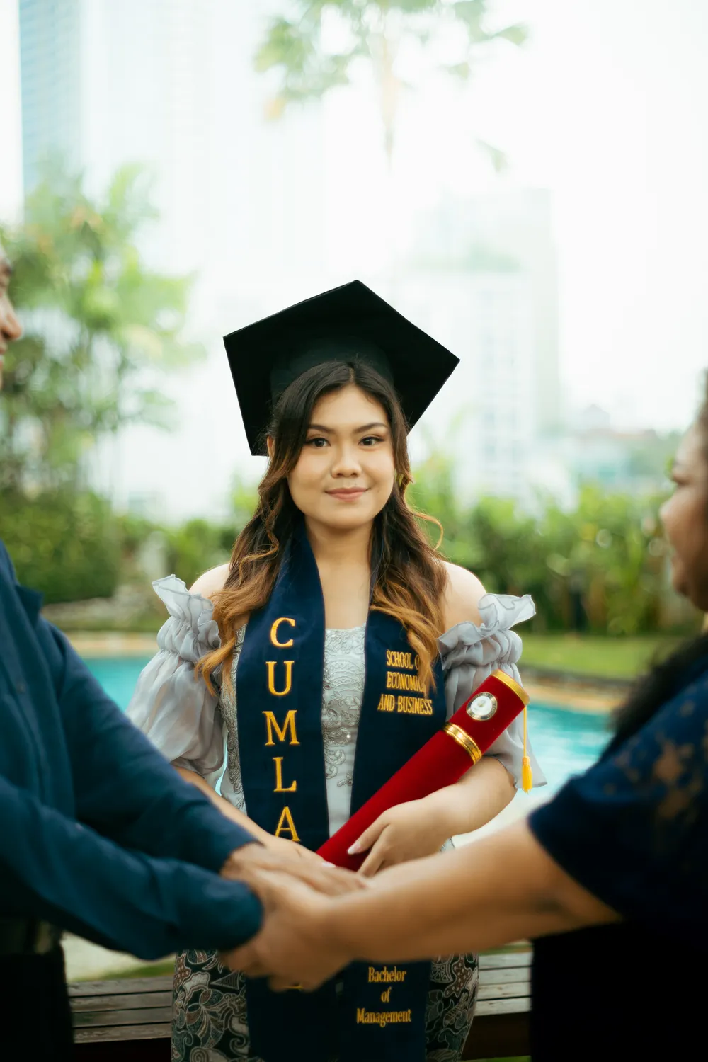 Cinematic graduation portrait at Widya Kartika University Surabaya — graduation photographer Surabaya by Stefanoes Visual