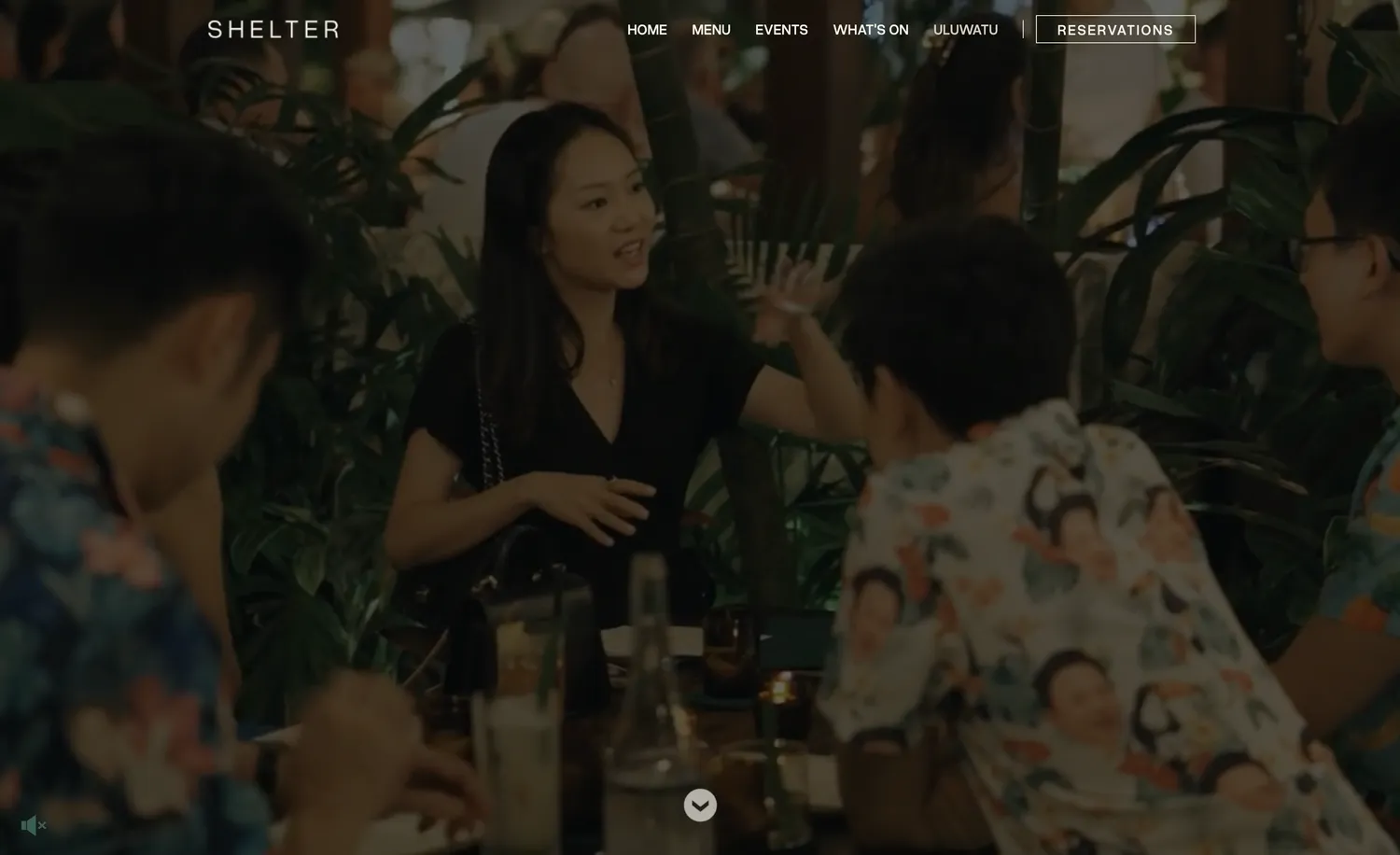 Shelter Bali restaurant homepage — hospitality website design Bali by Stefanoes Visual